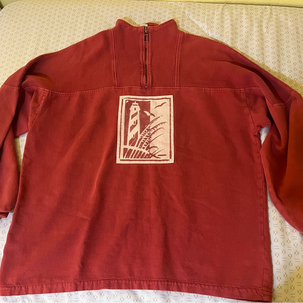 Coldwater Creek Men's Red Zip-Up Sweater